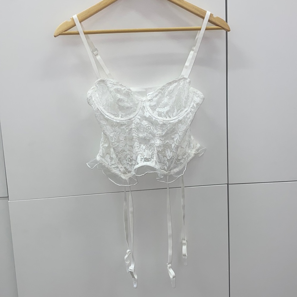 Lace Lingerie Peplum Top